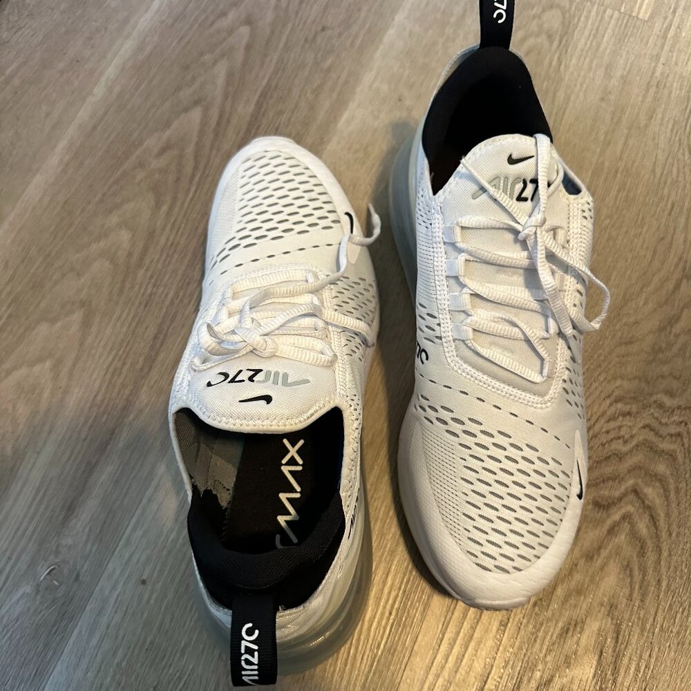 Nike Air Max 270 White Black Running Shoes Men's Size 11